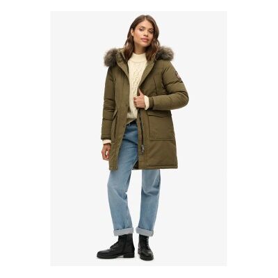 Superdry für Damen. W5011786A Grüner Kunstpelz-Parka Everest (XL), Lässig, Recyceltes Polyester, Nachhaltig Superdry für Damen. W5011786A Grüner Kunstpelz-Parka Everest (XL), Lässig, Recyceltes Polyester, Nachhaltig