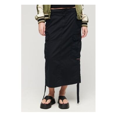 Superdry für Damen. W7210336A Schwarzer Midi-Militärrock (S), Lässig, Baumwolle Superdry für Damen. W7210336A Schwarzer Midi-Militärrock (S), Lässig, Baumwolle