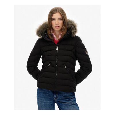 Superdry für Damen. W5012000A Fuji Faux Jacket schwarz (M), Lässig, Recyceltes Polyester, Nachhaltig Superdry für Damen. W5012000A Fuji Faux Jacket schwarz (M), Lässig, Recyceltes Polyester, Nachhaltig