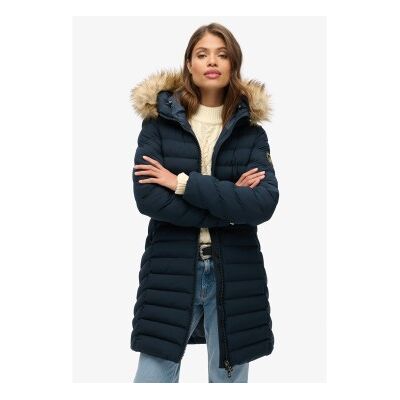 Superdry für Damen. W5011789A Fuji Mantel Medium navy (XS), Lässig, Recyceltes Polyester, Nachhaltig, Marine Superdry für Damen. W5011789A Fuji Mantel Medium navy (XS), Lässig, Recyceltes Polyester, Nachhaltig, Marine