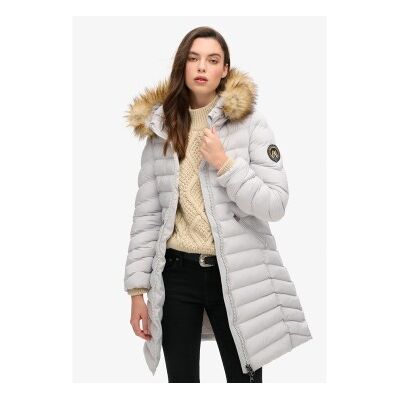 Superdry für Damen. W5011789A Fuji Mantel Medium grau (XS), Lässig, Recyceltes Polyester, Nachhaltig Superdry für Damen. W5011789A Fuji Mantel Medium grau (XS), Lässig, Recyceltes Polyester, Nachhaltig
