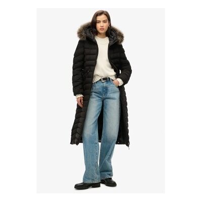 Superdry für Damen. W5011790A Fuji Langer Mantel schwarz (L), Lässig, Recyceltes Polyester, Nachhaltig Superdry für Damen. W5011790A Fuji Langer Mantel schwarz (L), Lässig, Recyceltes Polyester, Nachhaltig