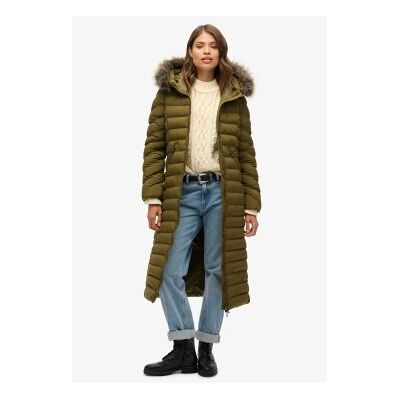 Superdry für Damen. W5011790A Lange Jacke mit Kapuze aus Kunstfell Fuji grün (XS), Lässig, Recyceltes Polyester, Nachhaltig Superdry für Damen. W5011790A Lange Jacke mit Kapuze aus Kunstfell Fuji grün (XS), Lässig, Recyceltes Polyester, Nachhaltig