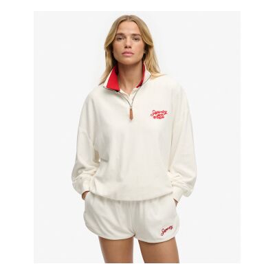 Superdry für Damen. W2012599A Heritage Terry Half Zip beige Sweatshirt (M), Lässig, Baumwolle Superdry für Damen. W2012599A Heritage Terry Half Zip beige Sweatshirt (M), Lässig, Baumwolle