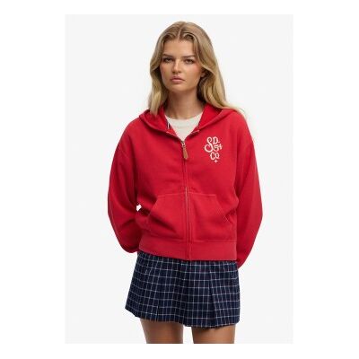 Superdry für Damen. W2012598A Heritage Hamptons Ziphood rot (M), Lässig, Baumwolle Superdry für Damen. W2012598A Heritage Hamptons Ziphood rot (M), Lässig, Baumwolle