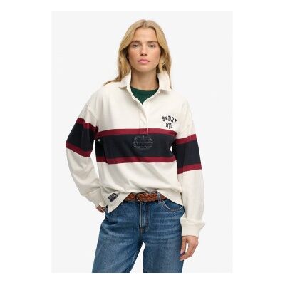 Superdry für Damen. W6012212A Heritage Rugby Poloshirt weiß (XL), Lässig, Baumwolle, Langarm Superdry für Damen. W6012212A Heritage Rugby Poloshirt weiß (XL), Lässig, Baumwolle, Langarm