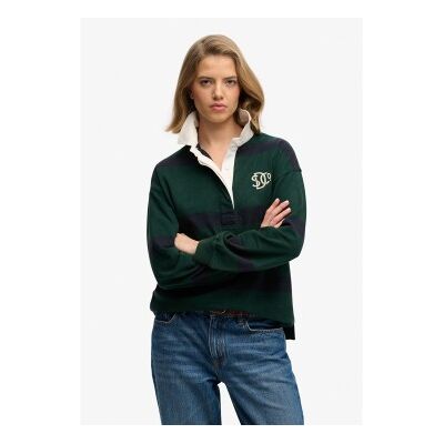 Superdry für Damen. W6012212A Heritage Rugby grünes Poloshirt (XS), Lässig, Baumwolle, Langarm Superdry für Damen. W6012212A Heritage Rugby grünes Poloshirt (XS), Lässig, Baumwolle, Langarm
