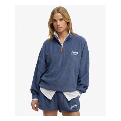 Superdry für Damen. W2012599A Heritage Frottee-Sweatshirt blau (L), Lässig, Baumwolle Superdry für Damen. W2012599A Heritage Frottee-Sweatshirt blau (L), Lässig, Baumwolle