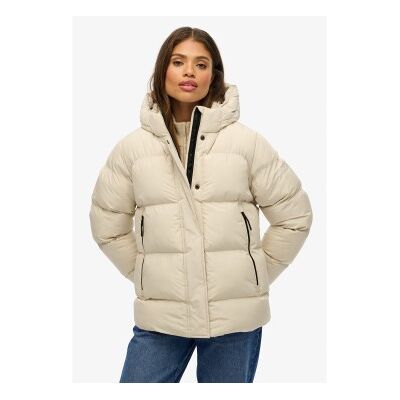 Superdry für Damen. W5012004A Kapuzenjacke 5 Baffle Sports Puffer beige (L), Lässig, Polyester Superdry für Damen. W5012004A Kapuzenjacke 5 Baffle Sports Puffer beige (L), Lässig, Polyester
