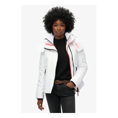 Superdry für Damen. W5011747A Mountain Windbreaker Jacke mit Kapuze weiß (XS), Lässig, Recyceltes Polyester, Nachhaltig Superdry für Damen. W5011747A Mountain Windbreaker Jacke mit Kapuze weiß (XS), Lässig, Recyceltes Polyester, Nachhaltig