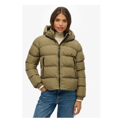 Superdry für Damen. W5011996A Stanton Steppjacke mit Kapuze grün (M), Lässig, Polyester Superdry für Damen. W5011996A Stanton Steppjacke mit Kapuze grün (M), Lässig, Polyester