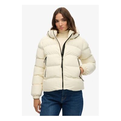 Superdry für Damen. W5011996A Stanton Off-White Steppjacke mit Kapuze (M), Weiß, Lässig, Polyester Superdry für Damen. W5011996A Stanton Off-White Steppjacke mit Kapuze (M), Weiß, Lässig, Polyester