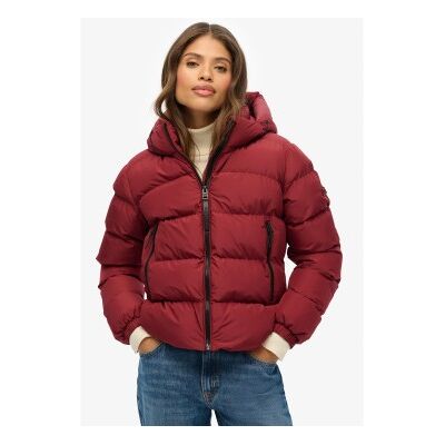Superdry für Damen. W5011996A Stanton Steppjacke mit Kapuze rot (L), Lässig, Polyester Superdry für Damen. W5011996A Stanton Steppjacke mit Kapuze rot (L), Lässig, Polyester