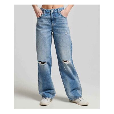 Superdry für Damen. W7011013A Blaue Jeans mit weitem Bein (28/32), Lässig, Bio-Baumwolle, Nachhaltig Superdry für Damen. W7011013A Blaue Jeans mit weitem Bein (28/32), Lässig, Bio-Baumwolle, Nachhaltig