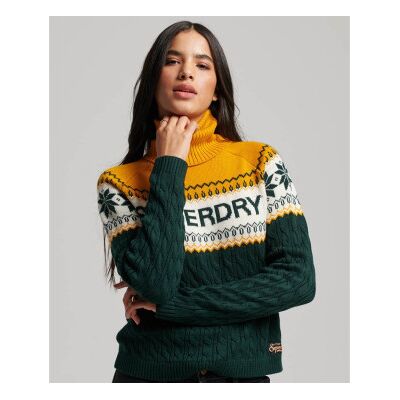 Superdry für Damen. W6110528A Aspen Ski Strickpullover grün (XXS), Lässig, Baumwolle Superdry für Damen. W6110528A Aspen Ski Strickpullover grün (XXS), Lässig, Baumwolle