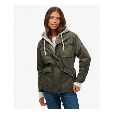 Superdry für Damen. W5011935A Kapuze Borg Military grüner Pullover (XS), Lässig, Baumwolle Superdry für Damen. W5011935A Kapuze Borg Military grüner Pullover (XS), Lässig, Baumwolle