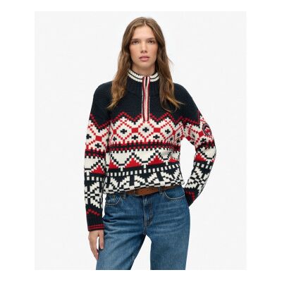Superdry für Damen. W6110660A Intarsien Pullover navy (XS), Lässig, Baumwolle, Marine Superdry für Damen. W6110660A Intarsien Pullover navy (XS), Lässig, Baumwolle, Marine