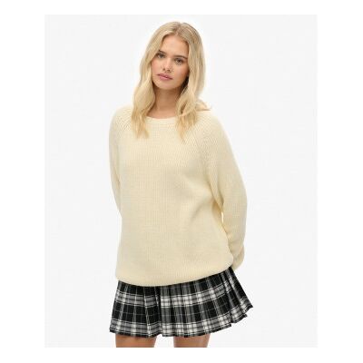 Superdry für Damen. W6110672A Entspannter Rippenstrickpullover beige (L), Lässig, Baumwolle Superdry für Damen. W6110672A Entspannter Rippenstrickpullover beige (L), Lässig, Baumwolle