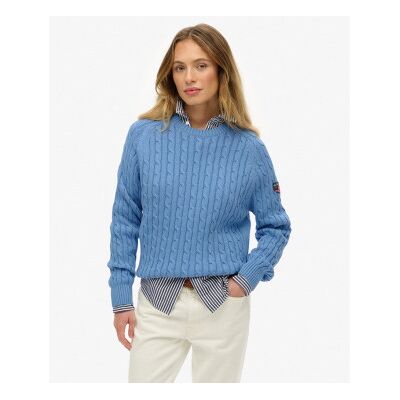 Superdry für Damen. W6110610A Slouchy Cable Knit Pullover blau (XXS), Lässig, Baumwolle Superdry für Damen. W6110610A Slouchy Cable Knit Pullover blau (XXS), Lässig, Baumwolle