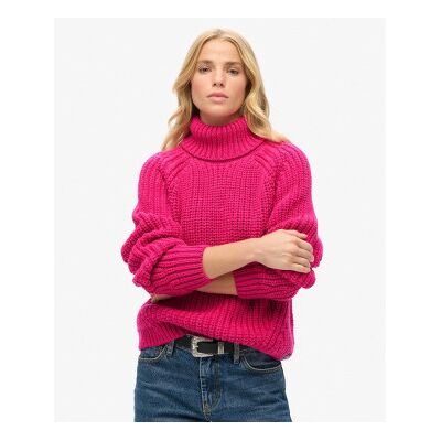 Superdry für Damen. W6110397A Slouchy Stitch Roll Pullover rosa (XS), Lässig, Acryl Superdry für Damen. W6110397A Slouchy Stitch Roll Pullover rosa (XS), Lässig, Acryl