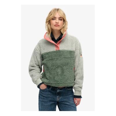 Superdry für Damen. W2012349A Supersoftes Fleece Mash Up grün (XL), Lässig, Polyester Superdry für Damen. W2012349A Supersoftes Fleece Mash Up grün (XL), Lässig, Polyester