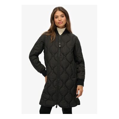 Superdry für Damen. W5011932A Lange gesteppte Innenjacke schwarz (L), Lässig, Polyester Superdry für Damen. W5011932A Lange gesteppte Innenjacke schwarz (L), Lässig, Polyester