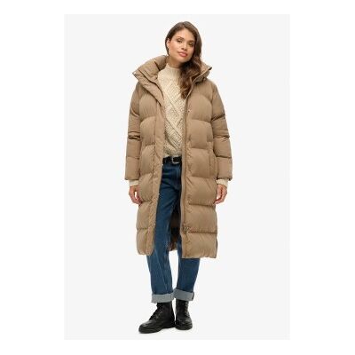 Superdry für Damen. W5011801A Langer brauner Kapuzen-Steppmantel mit Kapuze (XS), Lässig, Polyester, Nachhaltig Superdry für Damen. W5011801A Langer brauner Kapuzen-Steppmantel mit Kapuze (XS), Lässig, Polyester, Nachhaltig