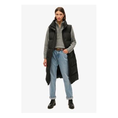 Superdry für Damen. W5011803A Langleinen-Steppweste schwarz (L), Lässig, Recyceltes Polyester, Nachhaltig Superdry für Damen. W5011803A Langleinen-Steppweste schwarz (L), Lässig, Recyceltes Polyester, Nachhaltig