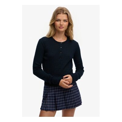 Superdry für Damen. W6110714A Essential Strickjacke navy (S), Lässig, Baumwolle, Marine Superdry für Damen. W6110714A Essential Strickjacke navy (S), Lässig, Baumwolle, Marine