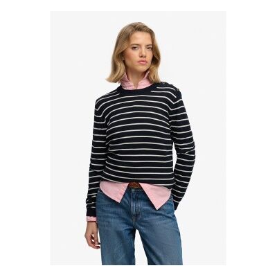 Superdry für Damen. W6110707A Unverzichtbarer navyfarbener Pullover (M), Lässig, Viskose, Marine Superdry für Damen. W6110707A Unverzichtbarer navyfarbener Pullover (M), Lässig, Viskose, Marine