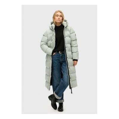 Superdry für Damen. W5011738A Lange Steppjacke aus grüner Mikrofaser (S), Lässig, Recyceltes Polyester, Nachhaltig Superdry für Damen. W5011738A Lange Steppjacke aus grüner Mikrofaser (S), Lässig, Recyceltes Polyester, Nachhaltig
