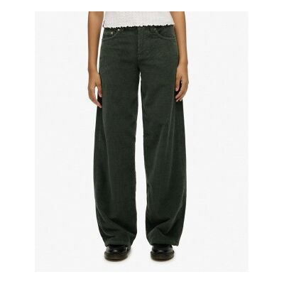 Superdry für Damen. W7011238A Mid Baggy Jumbo Cord Hose grün (26/30), Lässig, Baumwolle Superdry für Damen. W7011238A Mid Baggy Jumbo Cord Hose grün (26/30), Lässig, Baumwolle