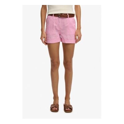 Superdry für Damen. W7110496A Shorts Mid Rise Linen rosa (24), Lässig, Leinen Superdry für Damen. W7110496A Shorts Mid Rise Linen rosa (24), Lässig, Leinen