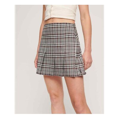 Superdry für Damen. W7210239A Vintage Tweed Faltenminirock schwarz (M), Lässig, Polyester Superdry für Damen. W7210239A Vintage Tweed Faltenminirock schwarz (M), Lässig, Polyester