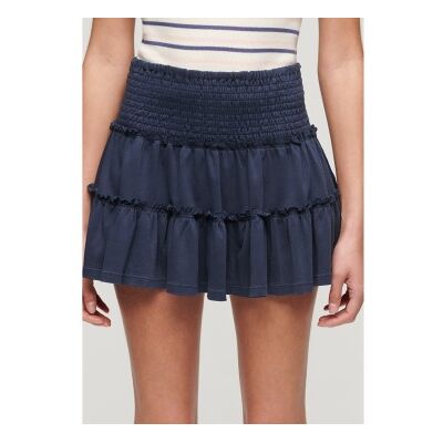 Superdry für Damen. W7210319A Marineblauer gestufter Strickminirock (XL), Lässig, Baumwolle Superdry für Damen. W7210319A Marineblauer gestufter Strickminirock (XL), Lässig, Baumwolle