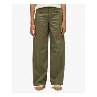 Superdry für Damen. W7011313A Grüne Baggy Chino-Hose (28/30), Lässig, Baumwolle Superdry für Damen. W7011313A Grüne Baggy Chino-Hose (28/30), Lässig, Baumwolle