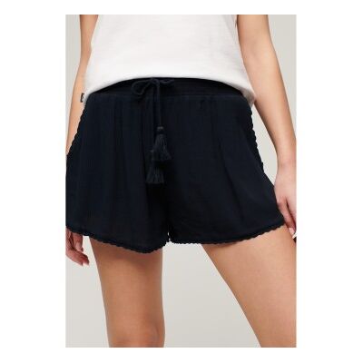 Superdry für Damen. W7110423A Marineblaue Strandshorts (M), Lässig, Viskose Superdry für Damen. W7110423A Marineblaue Strandshorts (M), Lässig, Viskose