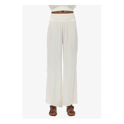 Superdry für Damen. W7011062A Weiße Strandhose (L), Lässig, Viskose Superdry für Damen. W7011062A Weiße Strandhose (L), Lässig, Viskose