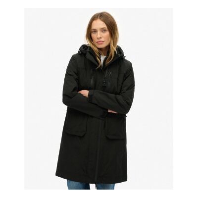 Superdry für Damen. W5011989A Longline Parka schwarz (L), Lässig, Polyester Superdry für Damen. W5011989A Longline Parka schwarz (L), Lässig, Polyester