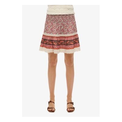 Superdry für Damen. W7210348A Mehrfarbiger Patchwork-Rock (S), Lässig, Baumwolle Superdry für Damen. W7210348A Mehrfarbiger Patchwork-Rock (S), Lässig, Baumwolle