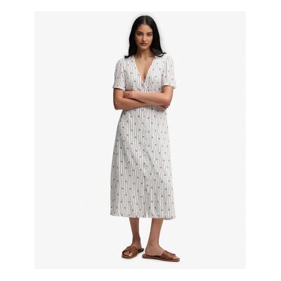 Superdry für Damen. W8012077A Beigefarbenes Midi-Teekleid mit Print (XXS), Lässig, Viskose, Kurzarm Superdry für Damen. W8012077A Beigefarbenes Midi-Teekleid mit Print (XXS), Lässig, Viskose, Kurzarm