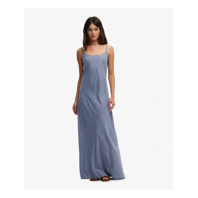Superdry für Damen. W8012119A Bedrucktes Maxikleid blau (M), Lässig, Viskose, Ärmellos / Hosenträger Superdry für Damen. W8012119A Bedrucktes Maxikleid blau (M), Lässig, Viskose, Ärmellos / Hosenträger