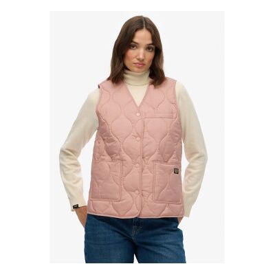 Superdry für Damen. W5011947A Gesteppte Lite-Liner-Weste rosa (L), Lässig, Polyester Superdry für Damen. W5011947A Gesteppte Lite-Liner-Weste rosa (L), Lässig, Polyester