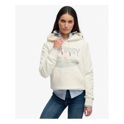 Superdry für Damen. W2012581A Retro Outdoor Rlxd Kapuzenpullover in Gebrochenes Weiß (8), Lässig, Baumwolle, Langarm Superdry für Damen. W2012581A Retro Outdoor Rlxd Kapuzenpullover in Gebrochenes Weiß (8), Lässig, Baumwolle, Langarm