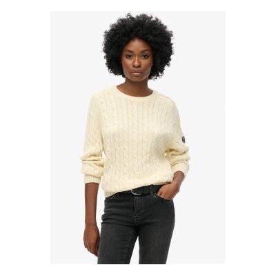 Superdry für Damen. W6110610A Slouchy Cable beige Pullover (XXS), Lässig, Baumwolle Superdry für Damen. W6110610A Slouchy Cable beige Pullover (XXS), Lässig, Baumwolle