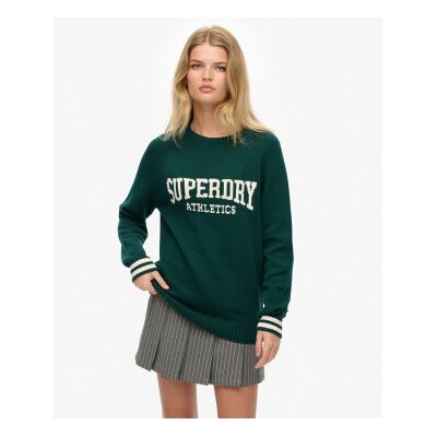 Superdry für Damen. W6110629A Intarsien-Pullover grün (M), Lässig, Baumwolle Superdry für Damen. W6110629A Intarsien-Pullover grün (M), Lässig, Baumwolle