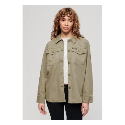 Superdry für Damen. W4010424A Grünlich-braunes militärisches Überhemd (XS), Lässig, Baumwolle, Langarm Superdry für Damen. W4010424A Grünlich-braunes militärisches Überhemd (XS), Lässig, Baumwolle, Langarm