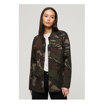 Superdry für Damen. W4010424A Grünes militärisches Überhemd (M), Lässig, Camouflage, Baumwolle, Langarm Superdry für Damen. W4010424A Grünes militärisches Überhemd (M), Lässig, Camouflage, Baumwolle, Langarm