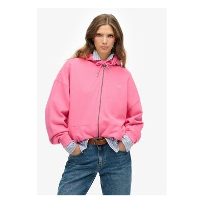 Superdry für Damen. W2012350A Studios Rosa Sweatshirt mit Reißverschluss (S), Lässig, Recyceltes Polyester, Nachhaltig Superdry für Damen. W2012350A Studios Rosa Sweatshirt mit Reißverschluss (S), Lässig, Recyceltes Polyester, Nachhaltig