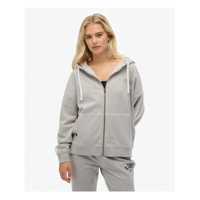 Superdry für Damen. W2012425A Athletic Essentials Entspanntes Sweatshirt mit Reißverschluss grau (L), Lässig, Baumwolle Superdry für Damen. W2012425A Athletic Essentials Entspanntes Sweatshirt mit Reißverschluss grau (L), Lässig, Baumwolle